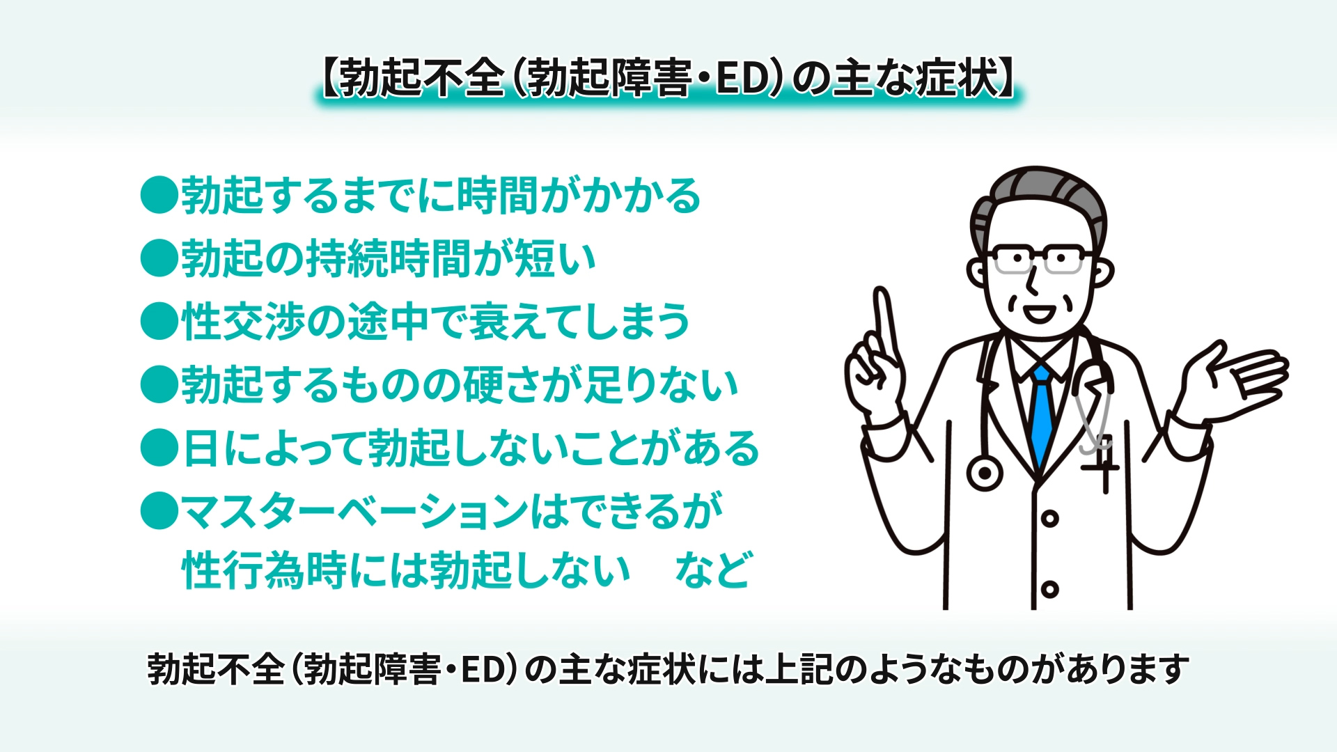 勃起不全（勃起障害・ED）とは？勃起力が低下する原因、症状や治療法について